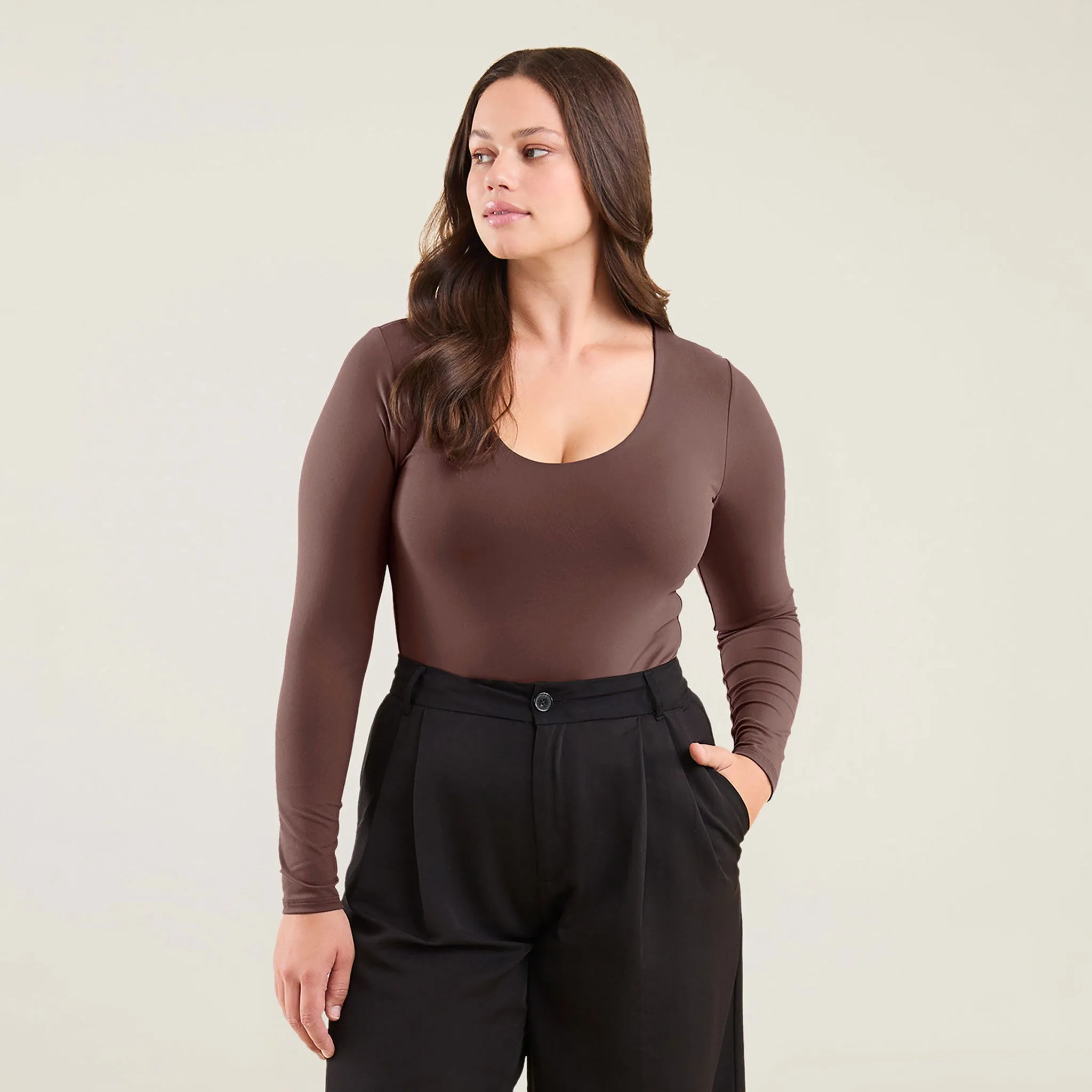 Long Sleeve Scoop Neck Bodysuit