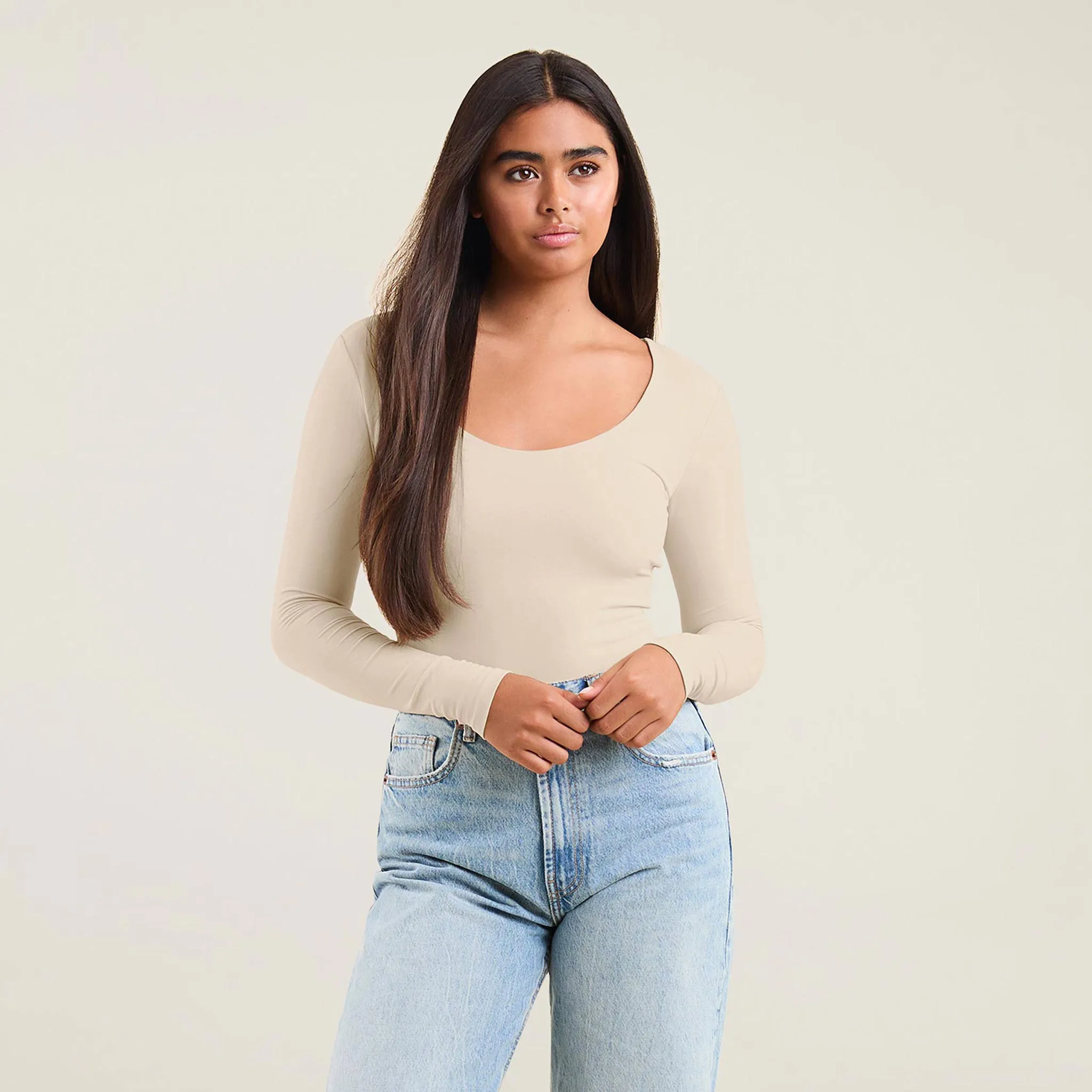 Long Sleeve Scoop Neck Bodysuit
