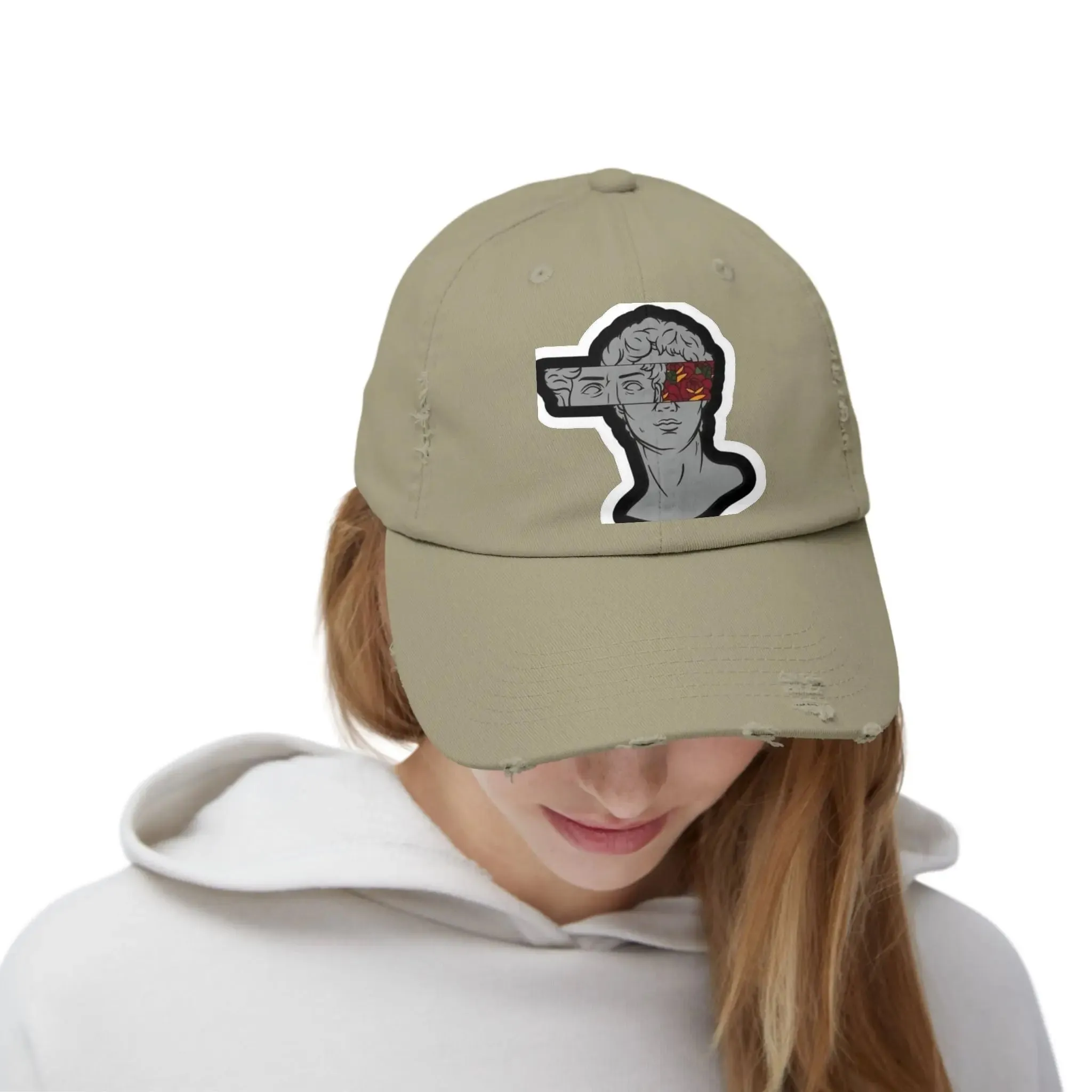 Mens & Womens Distressed Cap with Graphic Art | Trendy Casual Headwear for Style Lovers