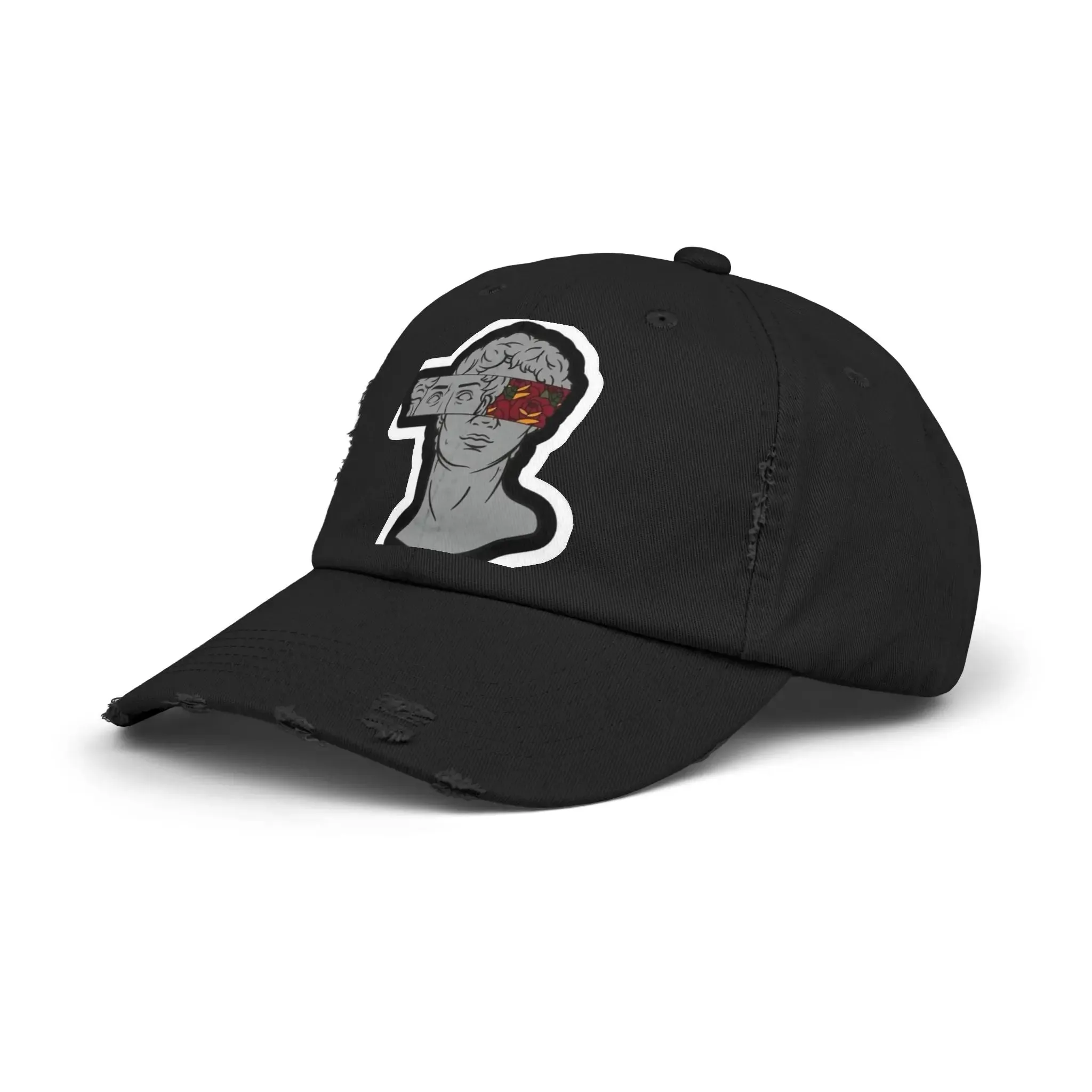 Mens & Womens Distressed Cap with Graphic Art | Trendy Casual Headwear for Style Lovers