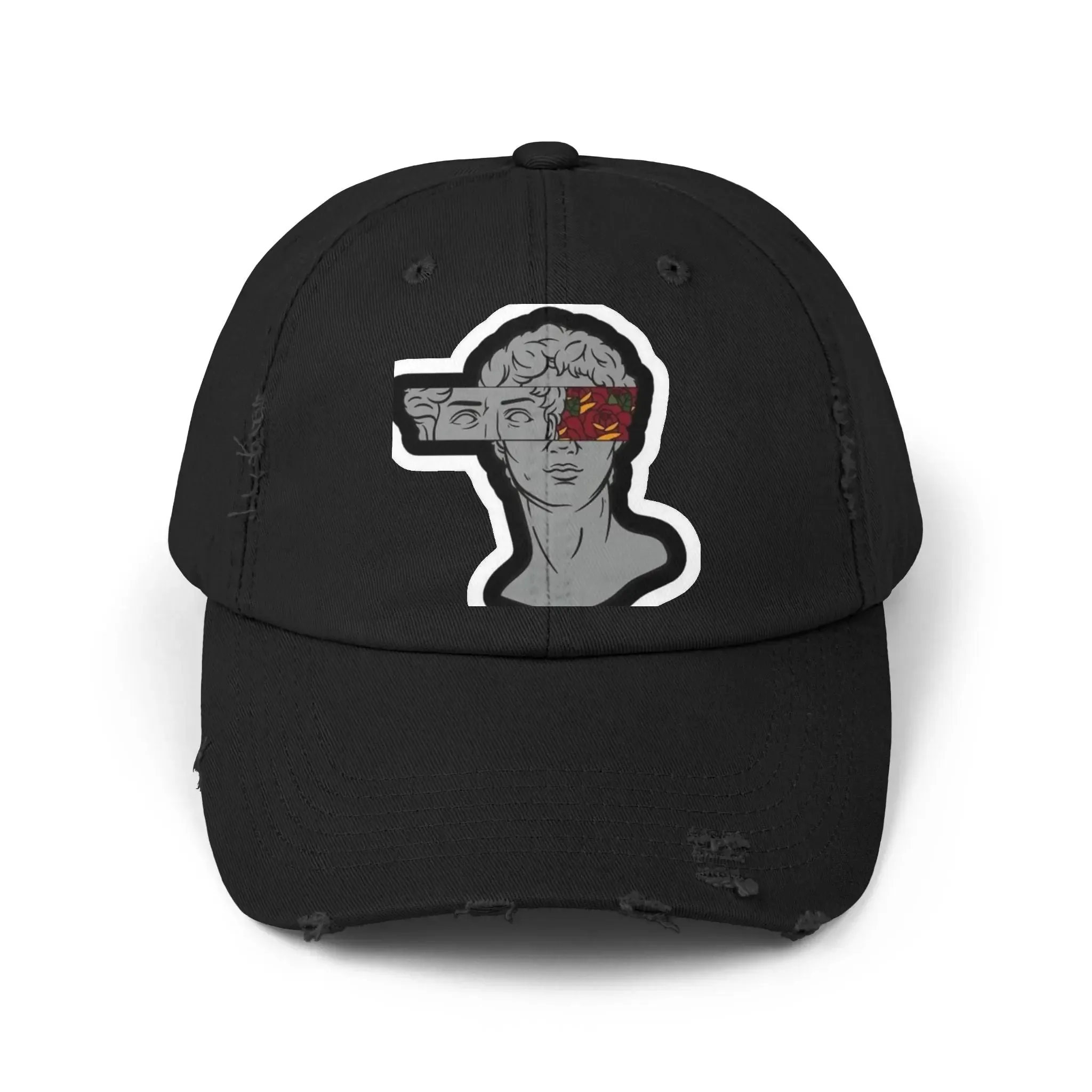 Mens & Womens Distressed Cap with Graphic Art | Trendy Casual Headwear for Style Lovers