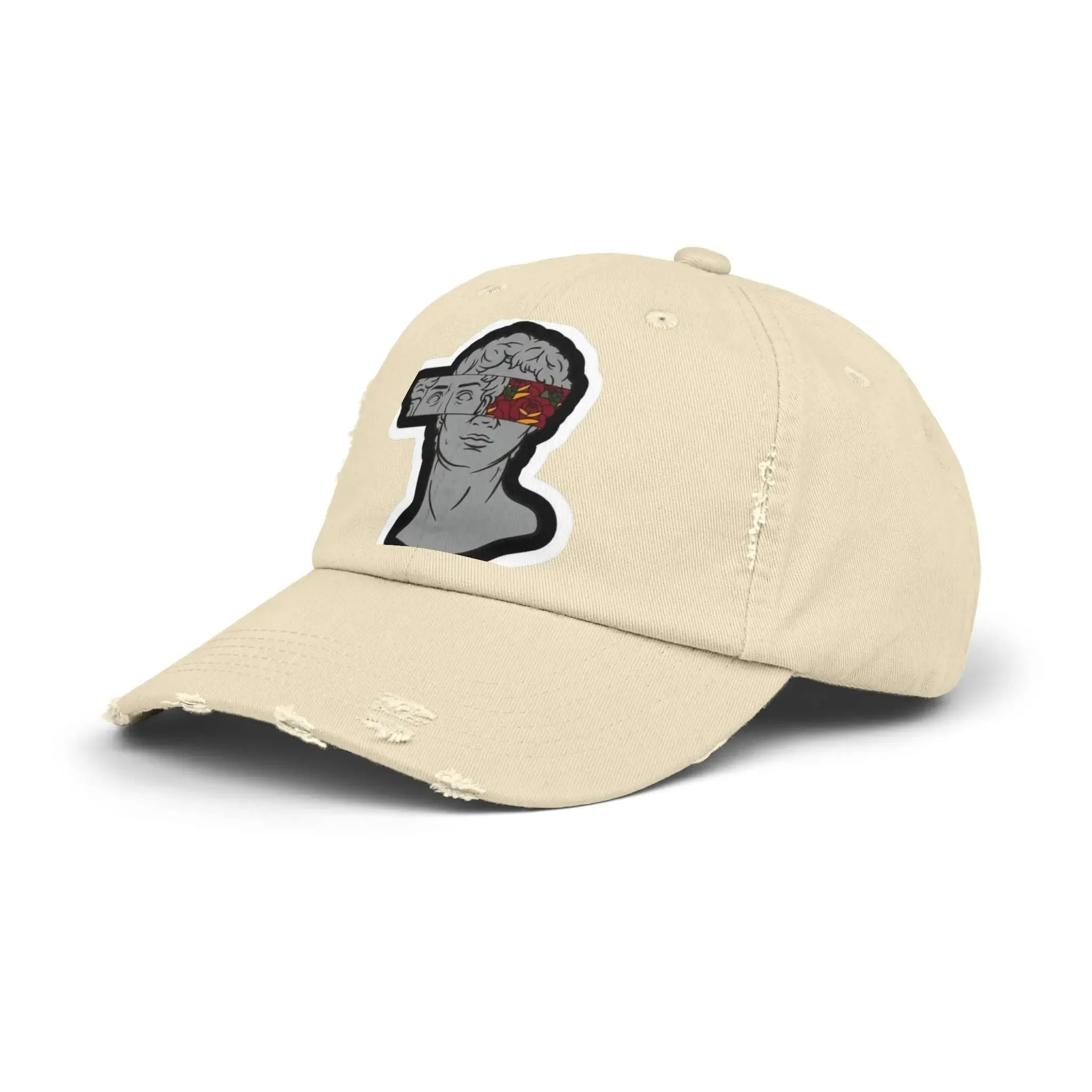 Mens & Womens Distressed Cap with Graphic Art | Trendy Casual Headwear for Style Lovers