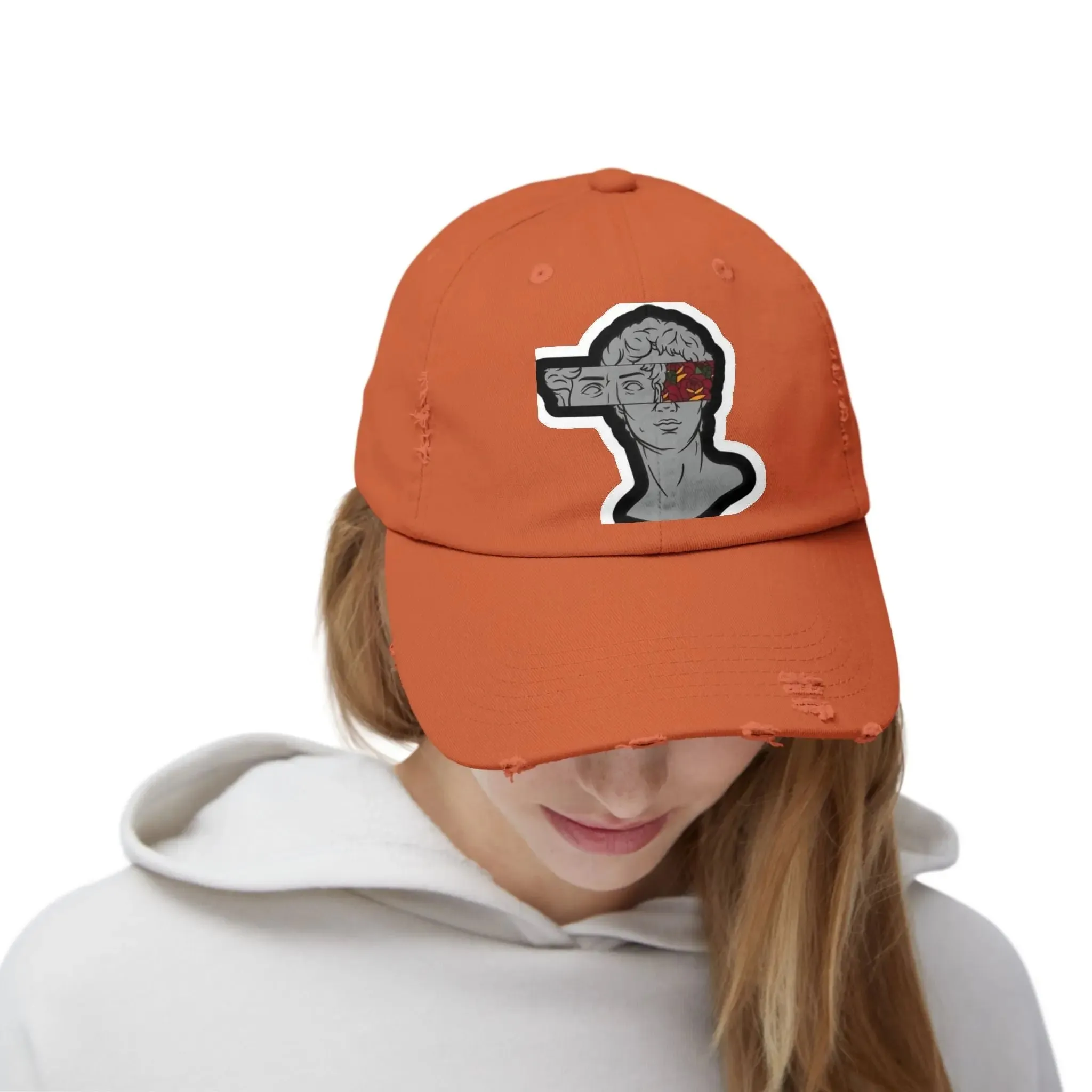 Mens & Womens Distressed Cap with Graphic Art | Trendy Casual Headwear for Style Lovers