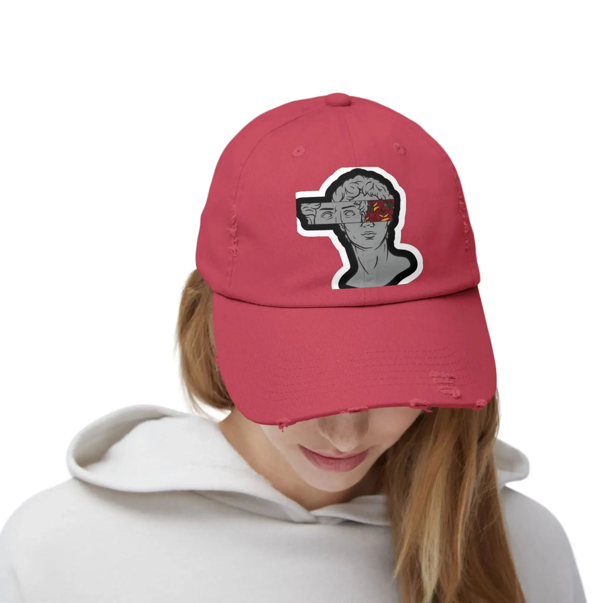 Mens & Womens Distressed Cap with Graphic Art | Trendy Casual Headwear for Style Lovers