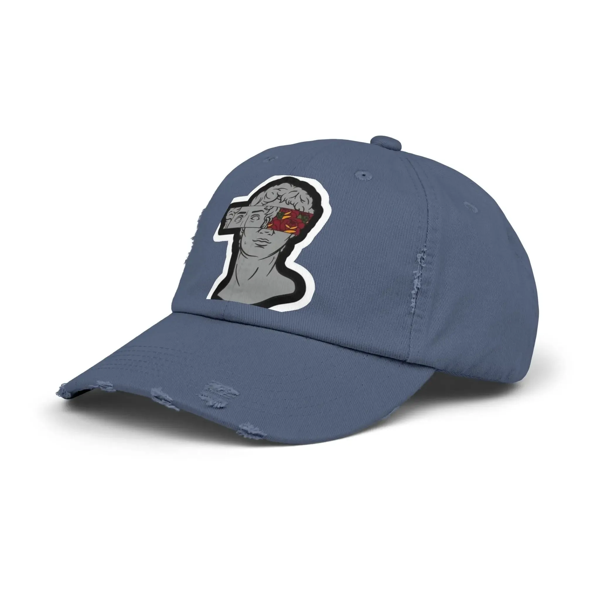 Mens & Womens Distressed Cap with Graphic Art | Trendy Casual Headwear for Style Lovers