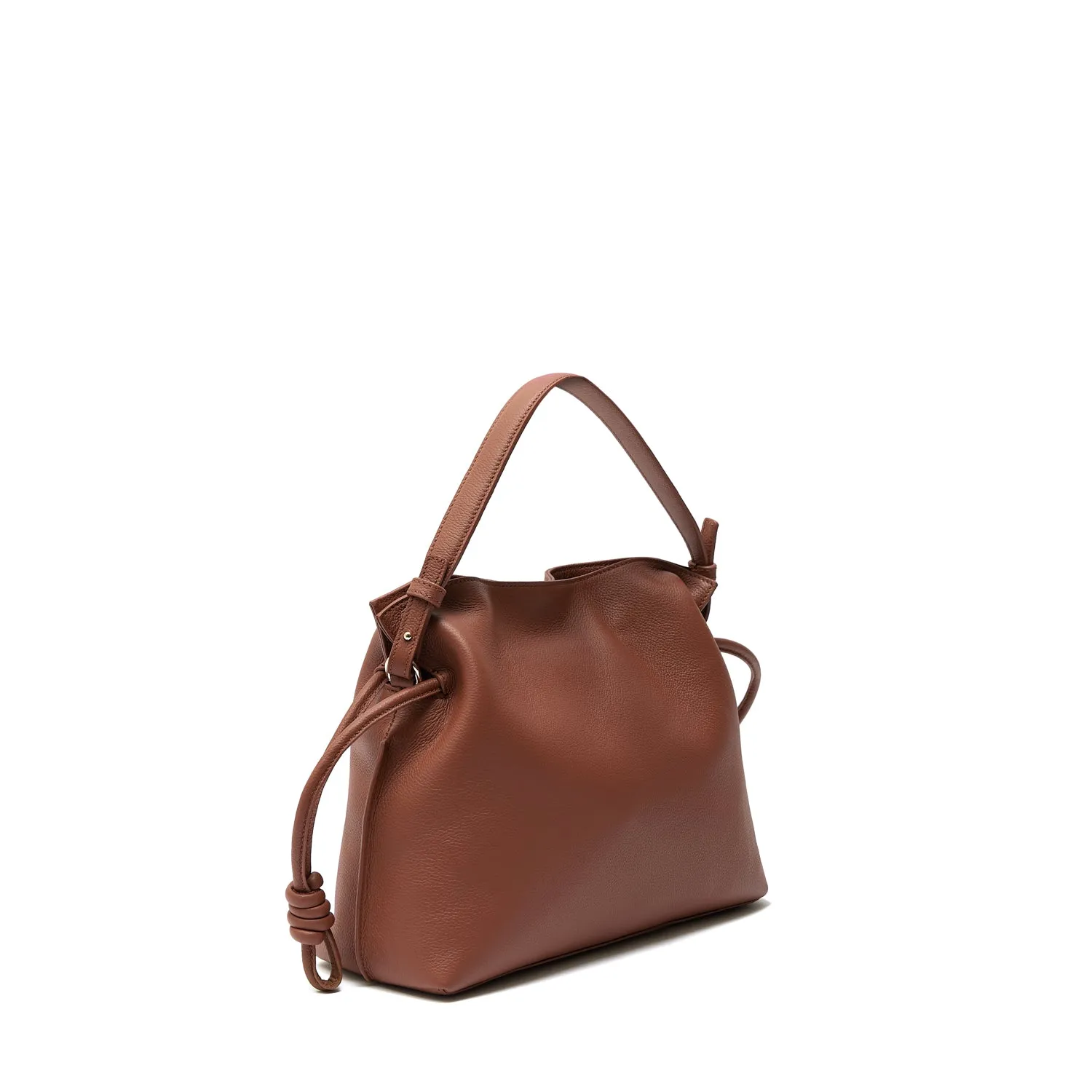 Midi Emma  Leather Crossbody Bag, Nutshell