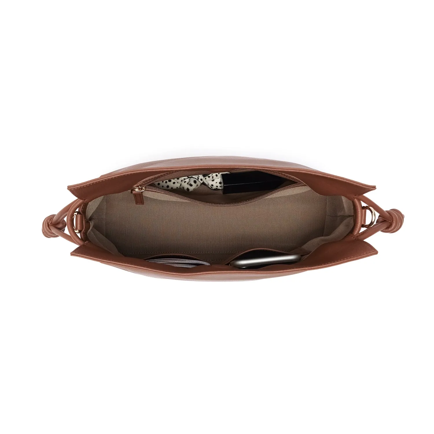 Midi Emma  Leather Crossbody Bag, Nutshell