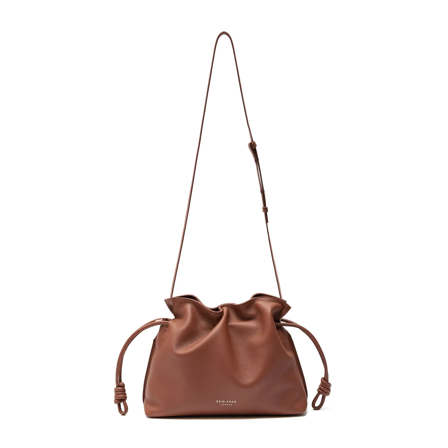 Midi Emma  Leather Crossbody Bag, Nutshell