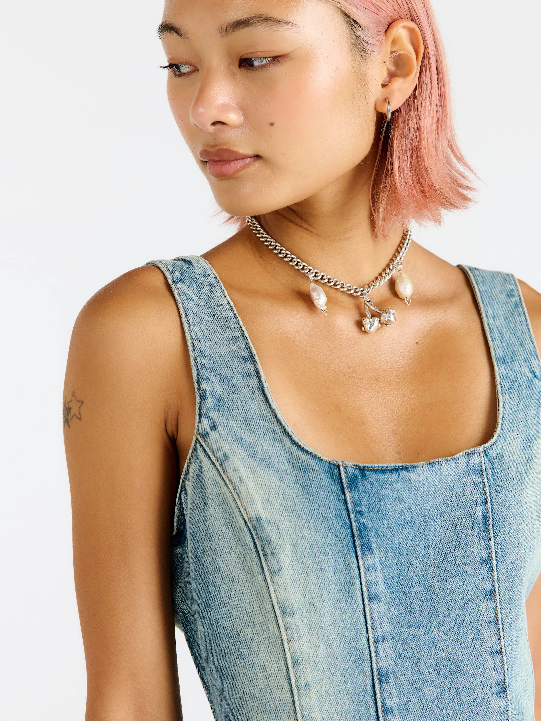 Miss World Denim Maxi Dress