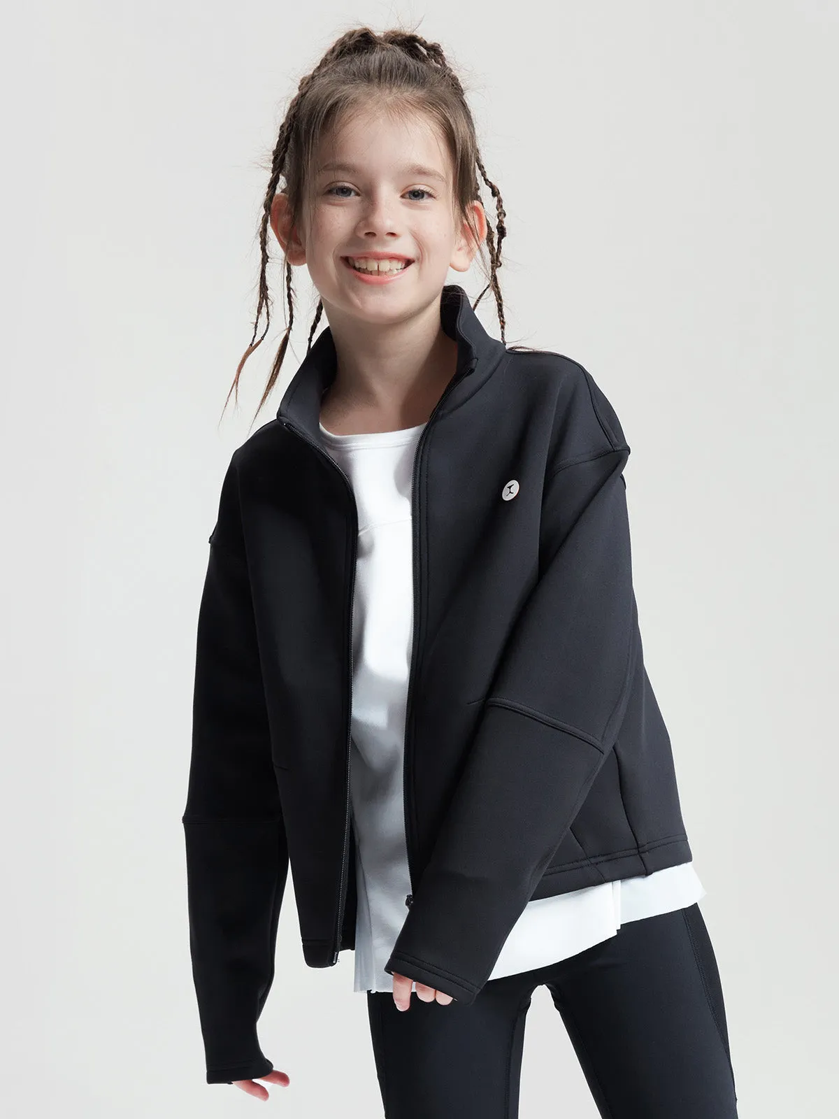 Neoprene Cropped Full Zip