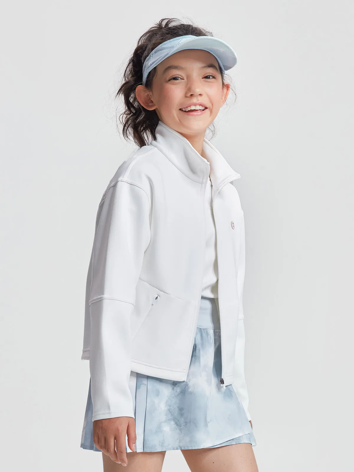 Neoprene Cropped Full Zip