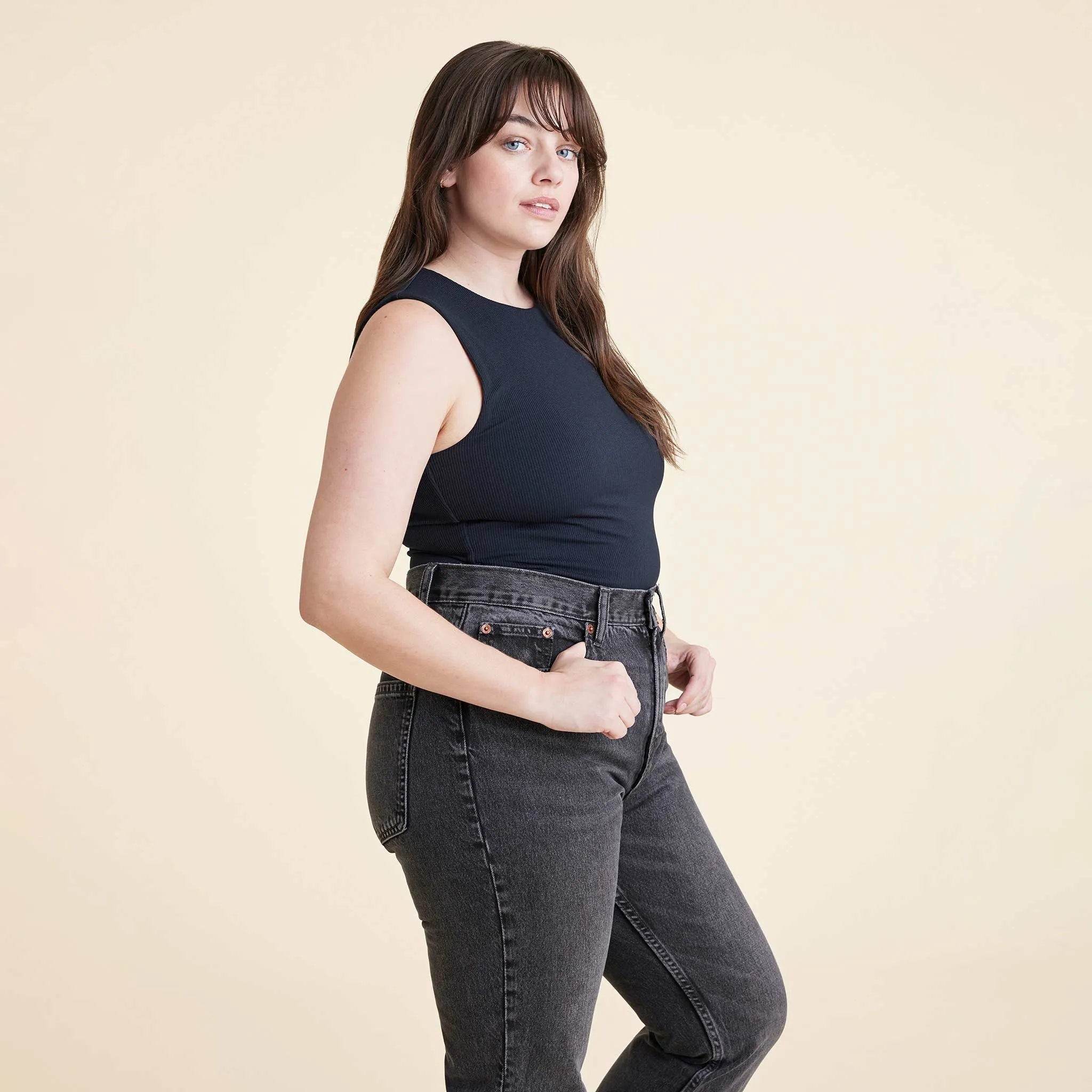 Ribbed Crew Tank Bodysuit