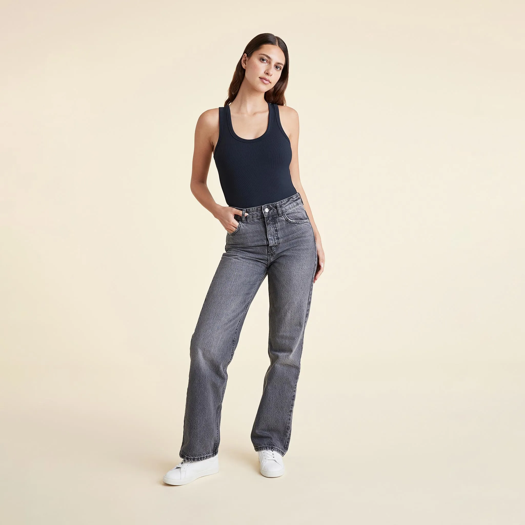 Ribbed Scoop Tank Bodysuit