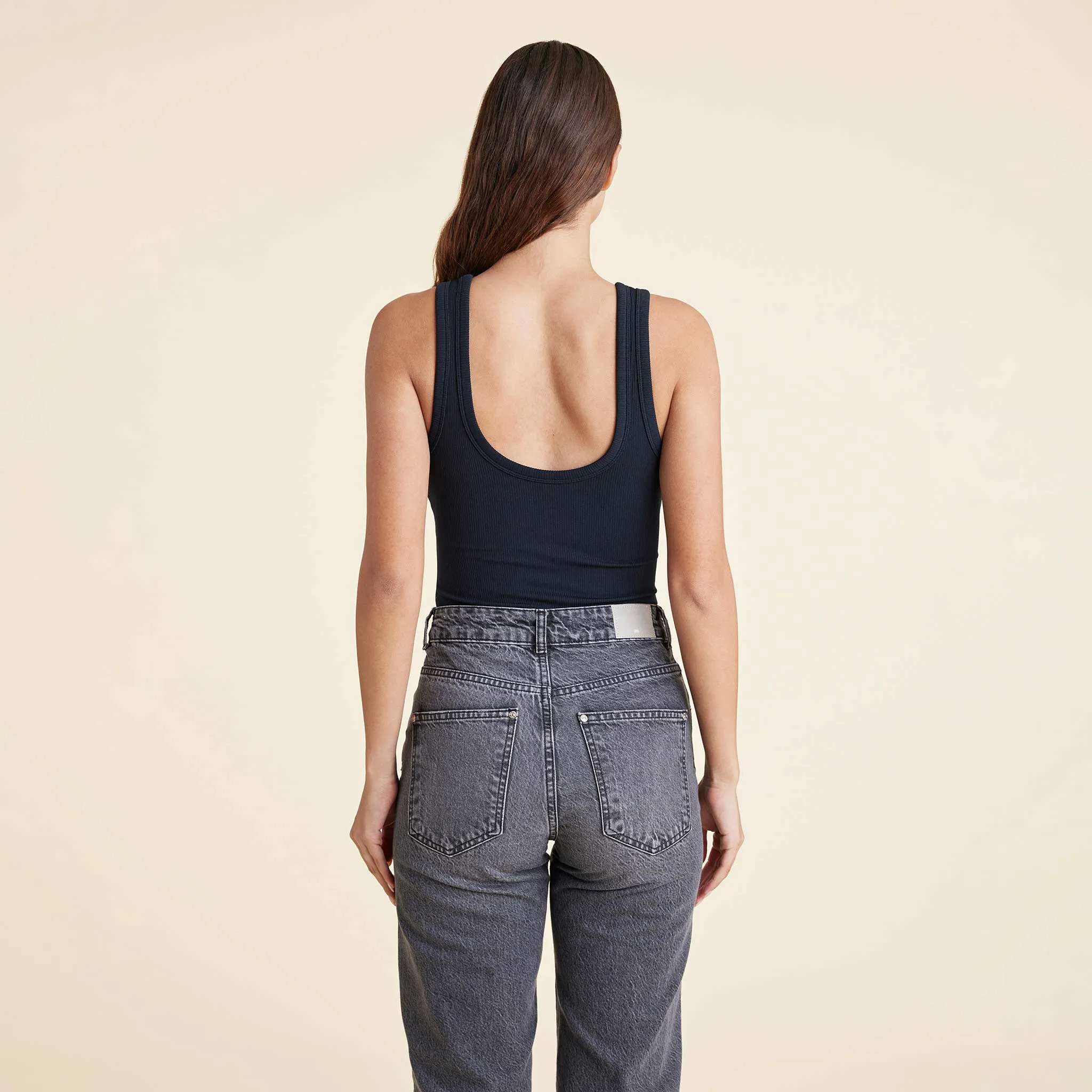 Ribbed Scoop Tank Bodysuit