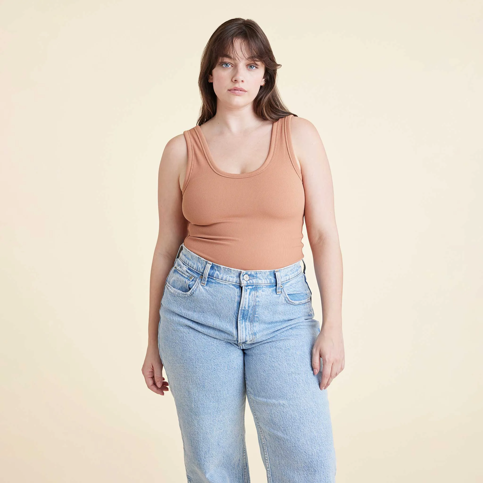 Ribbed Scoop Tank Bodysuit