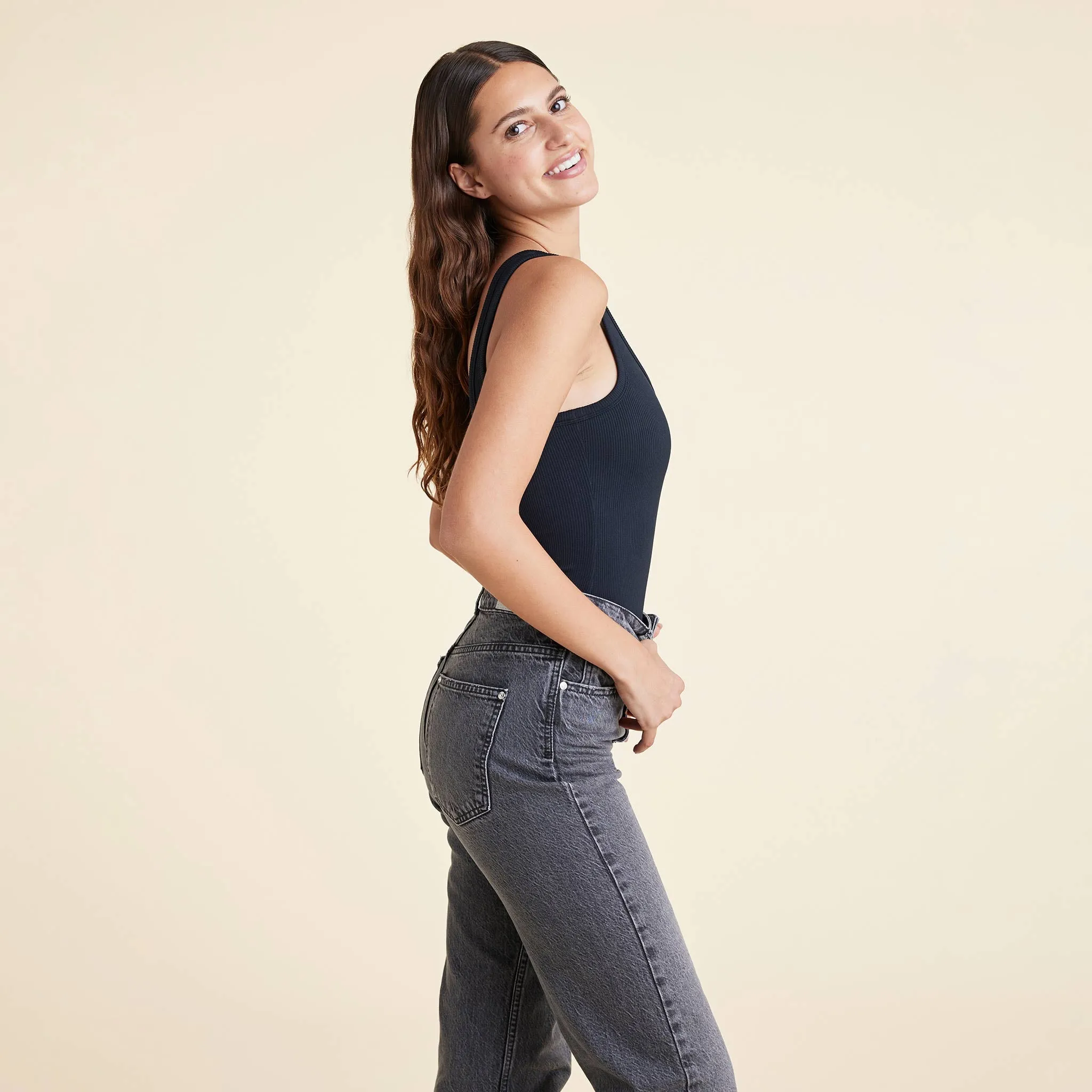 Ribbed Scoop Tank Bodysuit