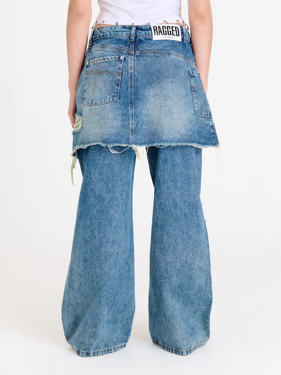 Shadow Release Jean With Skirt Overlay