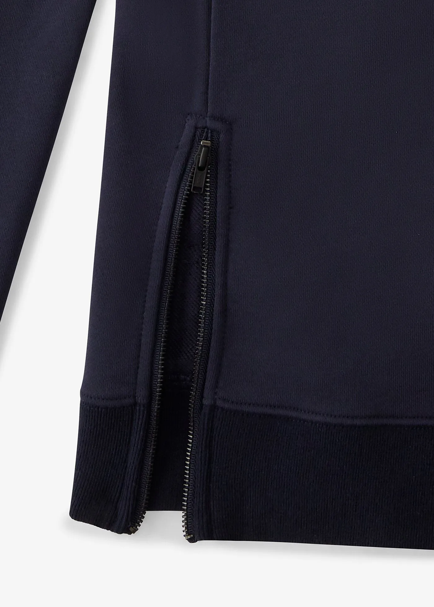 Side Zip Hoodie | Blue