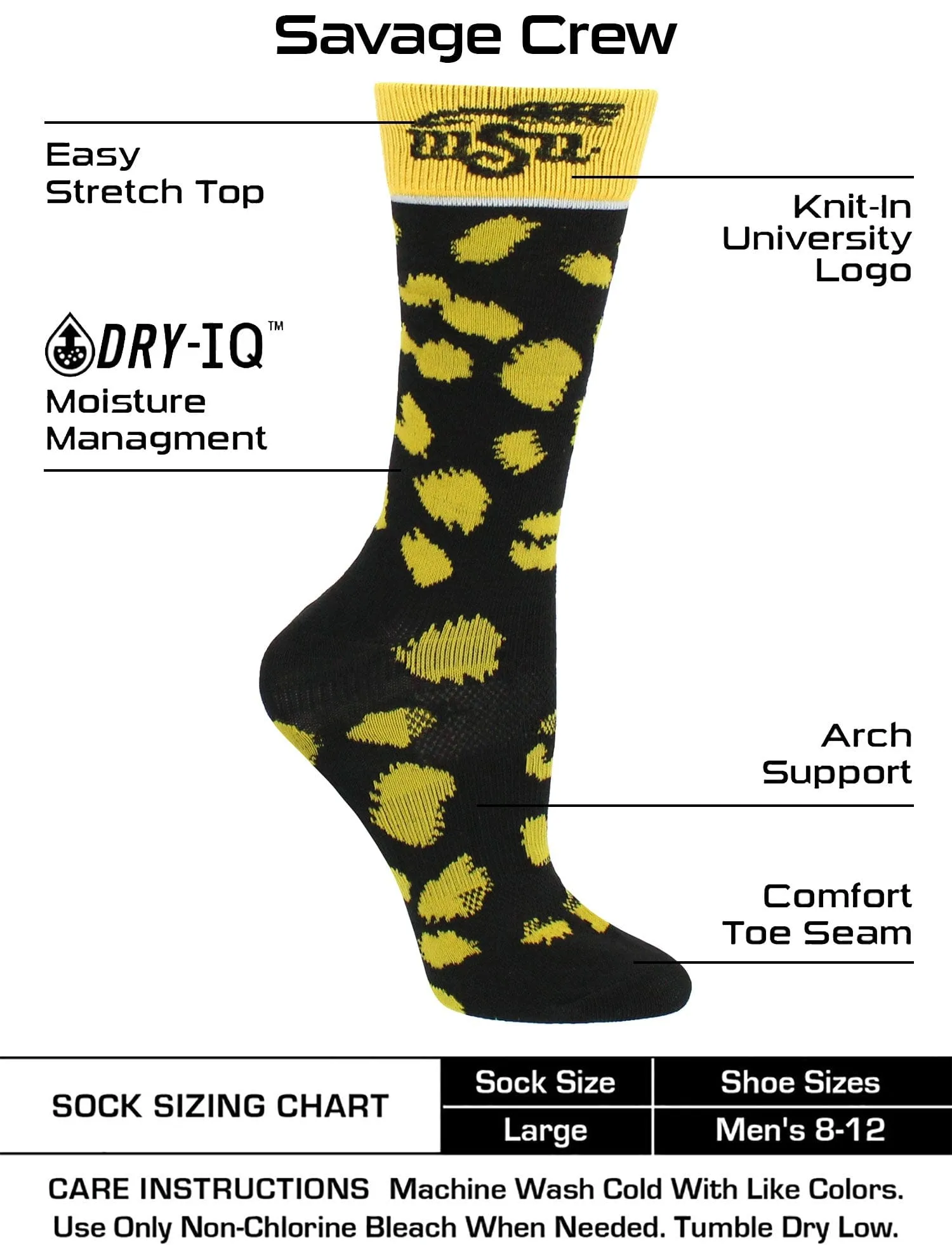 Wichita State Shockers Socks Womens Savage Crew Socks