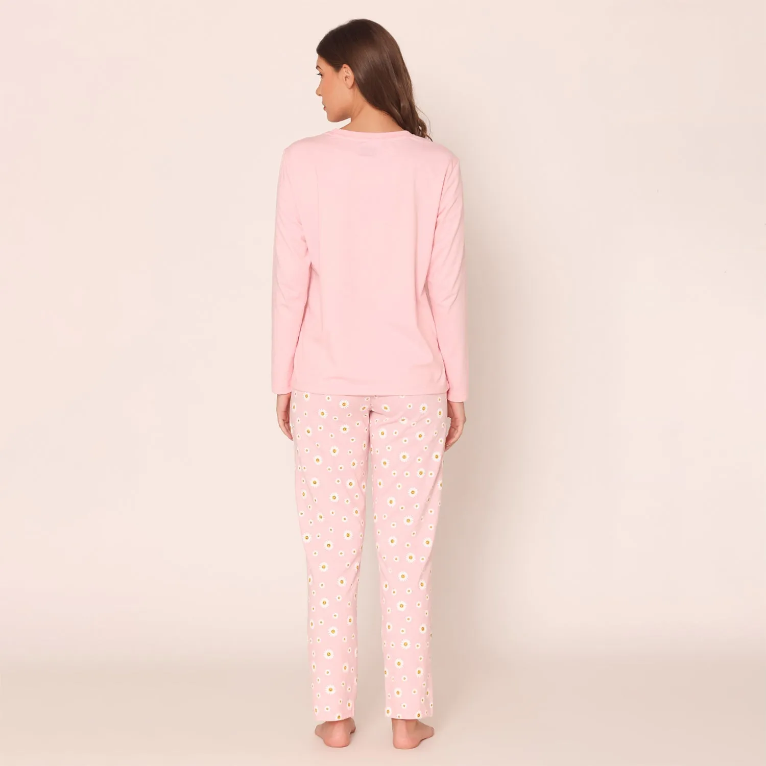Women's Cozy Comfort Mood T-shirt & Pajama Night Suit Set